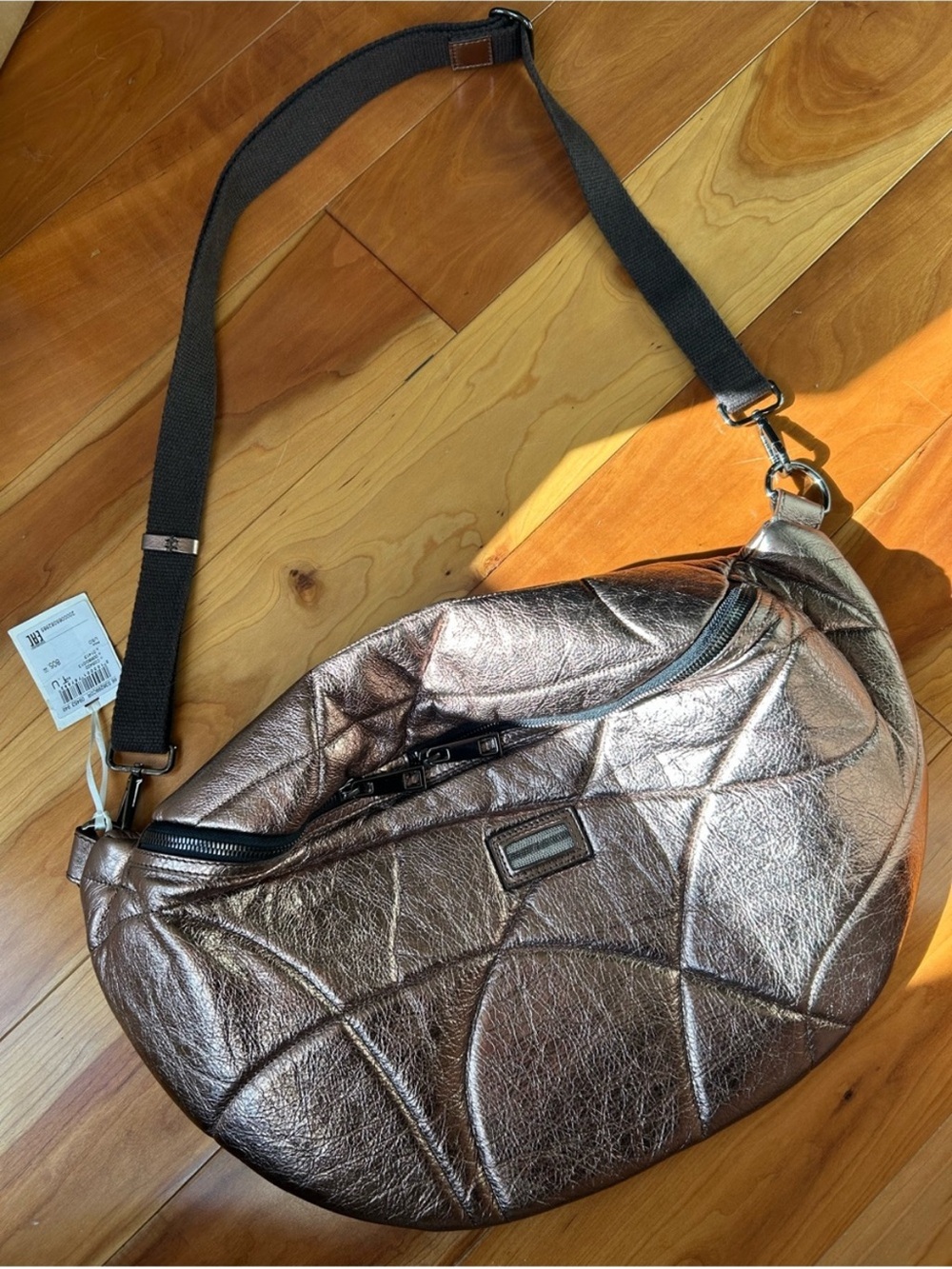 Peserico Women's Brown Metallic Cross-Body Bag